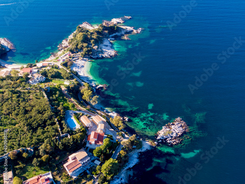 Aerial drone photo of  kassiopi, corfu , greece © ernestos