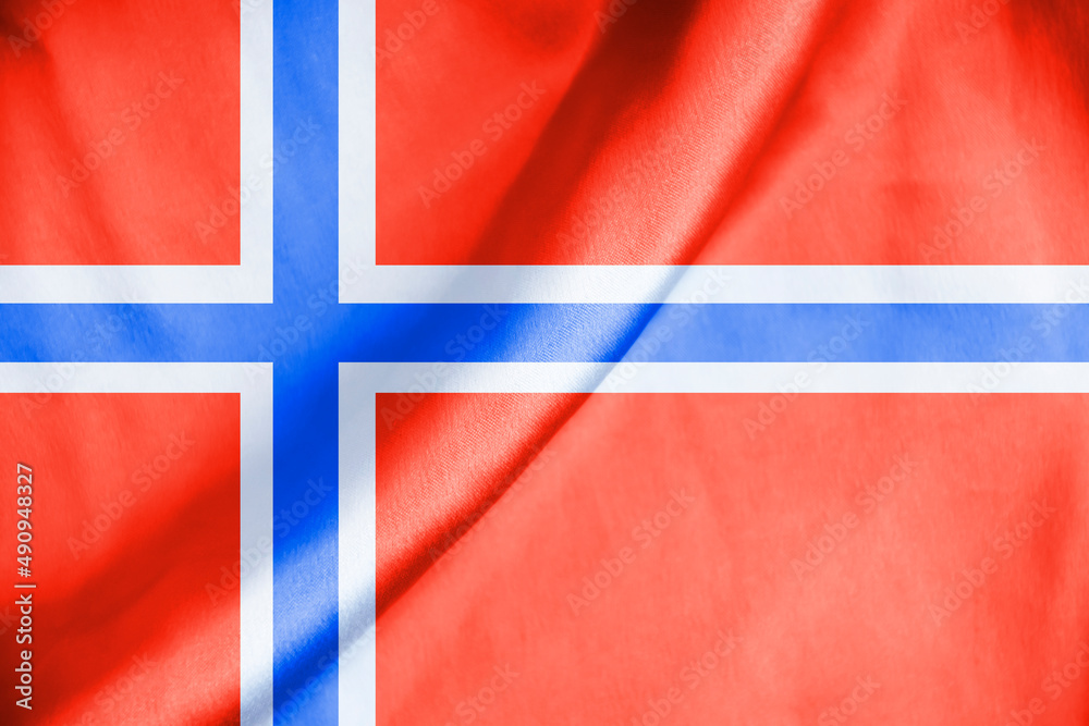 Obraz premium Flag of Norway silk fabric background