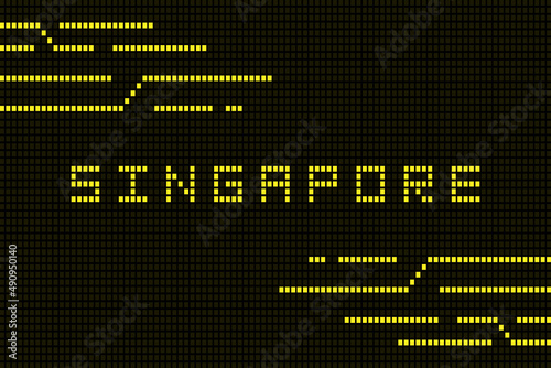 Singapore is the name of the capital city. abstract geometric shape futuristic hud modern technology 