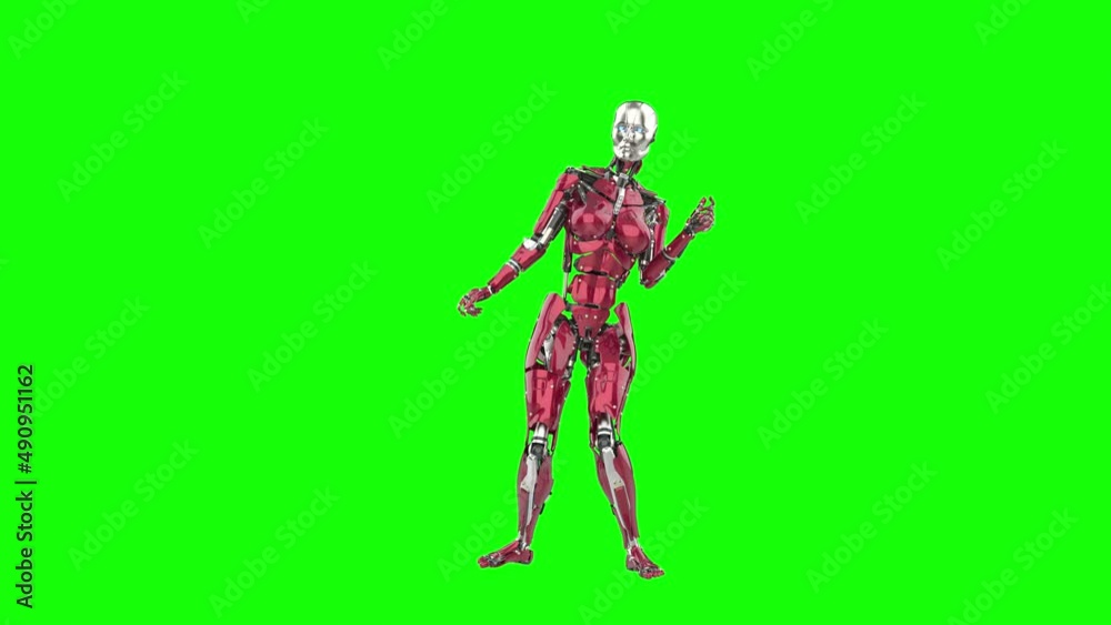 amazing robot is dancing in loop in green chroma key background amazing robot is dancing in loop in green chroma key background