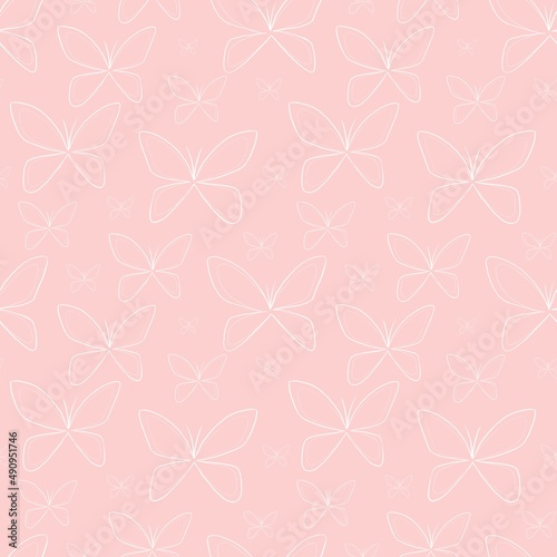 Seamless pattern with butterflies. Tender design for fabric, textile, wallpaper and packaging 