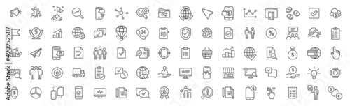 Business and audit line icons collection. Big UI icon set. Thin outline icons pack. Vector illustration eps10