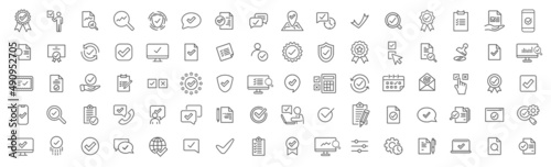 Check and audit line icons collection. Big UI icon set. Thin outline icons pack. Vector illustration eps10