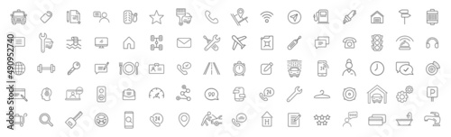 Logistic and service line icons collection. Big UI icon set. Thin outline icons pack. Vector illustration eps10