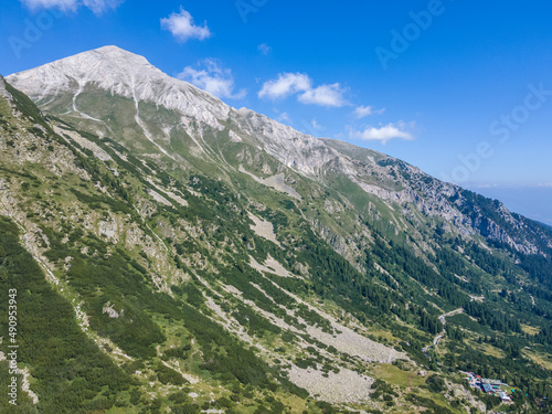 Aerial view of Banderitsa River Valley at Pirin Mountain  Bulgaria