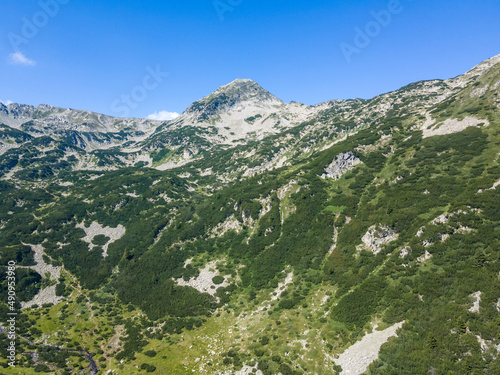 Aerial view of Banderitsa River Valley at Pirin Mountain, Bulgaria