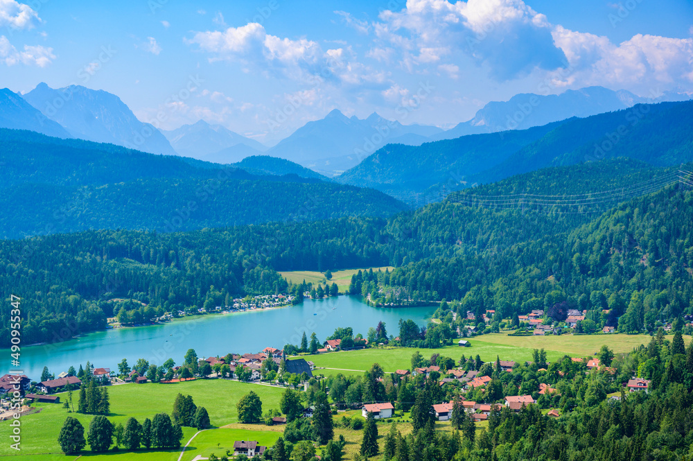 Lake Walchensee -  close to mountain Herzogstand and Kochel am See - beautiful travel destination in Bavaria, Germany