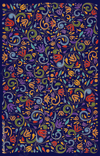 Floral background. Vector ornament pattern. Paisley elements. Great for fabric, invitation, wallpaper, decoration, packaging or any desired idea.