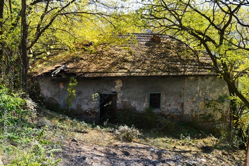 a small old abandoned house