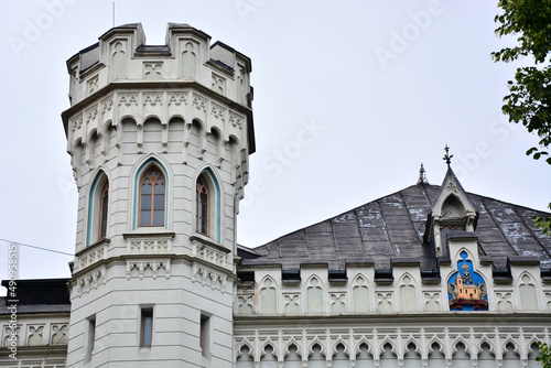 Fragment, detail of the Small Guild Building, fraternity of master craftsmen in Old Town of Riga, Latvia