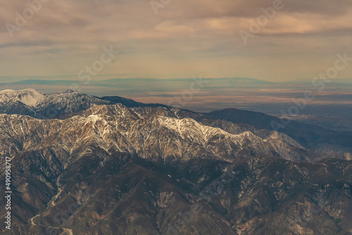 Aerial View of the San Gabriel Mountain range outside of Los Angeles in Southern California, USA © John McAdorey