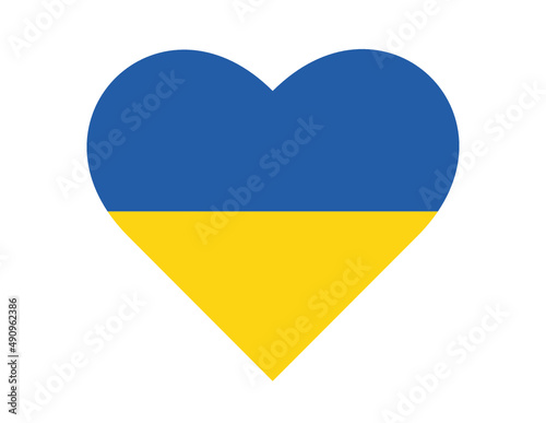 Heart in the colors of the Ukrainian blue and yellow flag. Vector illustration.