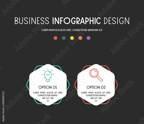 Colourful infographics with business icons. Vector