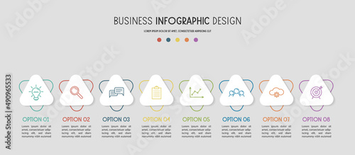 Colourful inforgraph with business icons. Vector