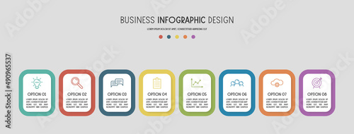 Colourful inforgraph with business icons. Vector