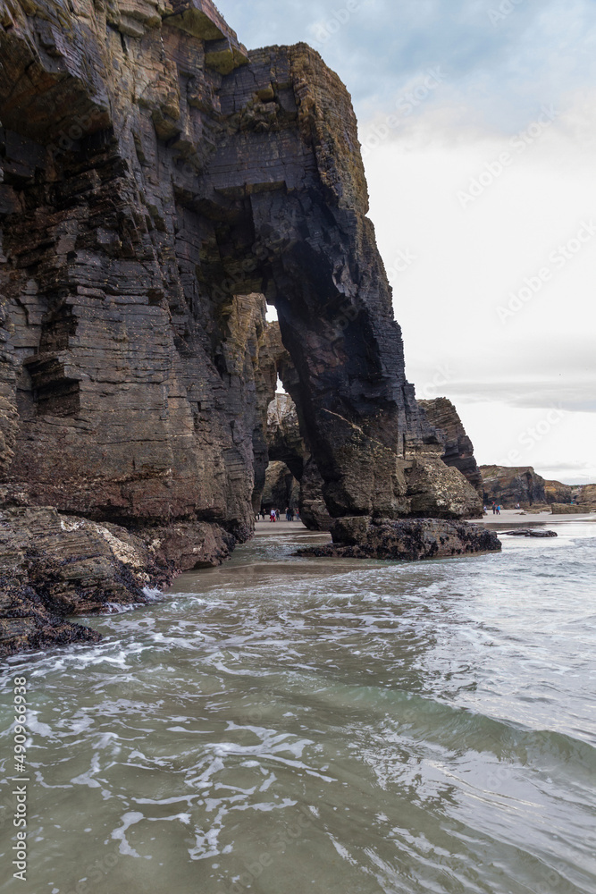 Rocky arch on the coast of Playa de las Catedrales in Lugo Spain
