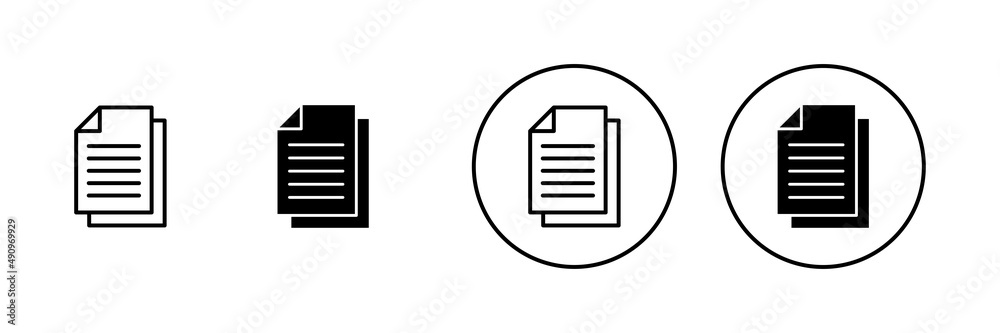 Document icons set. Paper sign and symbol. File Icon Document icons set. Paper sign and symbol. File Icon
