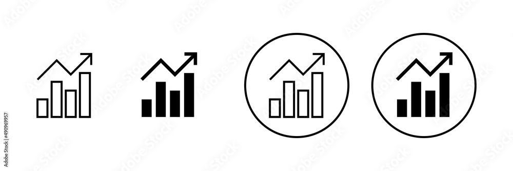 Growing graph Icons set. Chart sign and symbol. diagram icon Growing graph Icons set. Chart sign and symbol. diagram icon