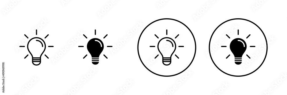 Lamp icons set. Light bulb sign and symbol. idea symbol.