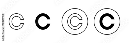 Copyright icons set. copyright sign and symbol