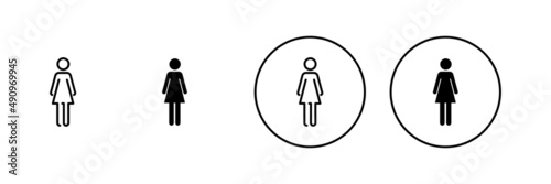 Female icons set. woman sign and symbol