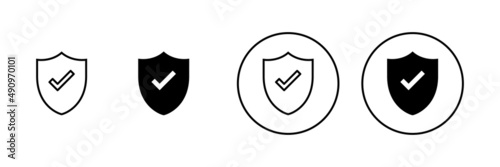 Free Download Shield check mark icons set. Protection approve sign. Insurance icon - GFXLoad