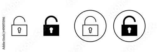 Unlock icons set. Unlock sign and symbol. unlocked padlock icon