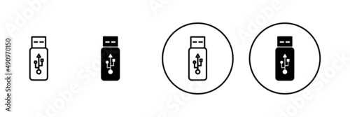 Usb icons set. Flash disk sign and symbol. flash drive sign.
