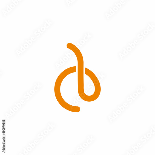 letter cb loop overlapping line logo vector