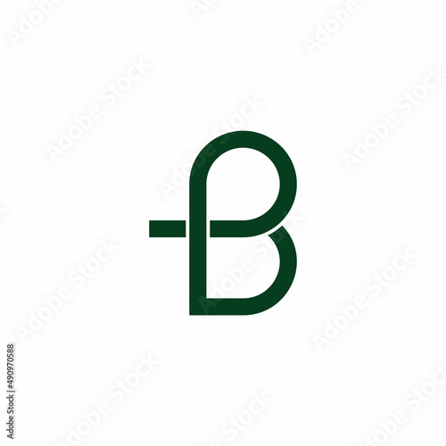 letter pb geometric loop overlapping line logo vector