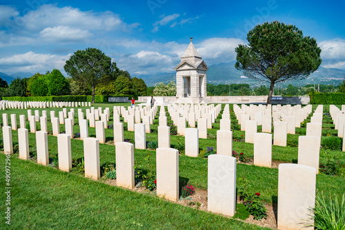 War memorial, Commonwealth Cemetery of Cassino in Italy of the Second World War.