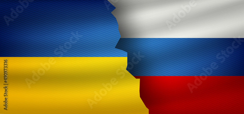 ukraine and russia tension flag grunge fabric texture design vector illustration