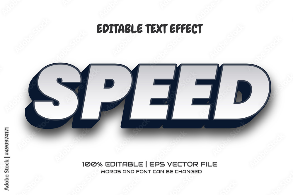 Editable text effect, speed text with simple style.