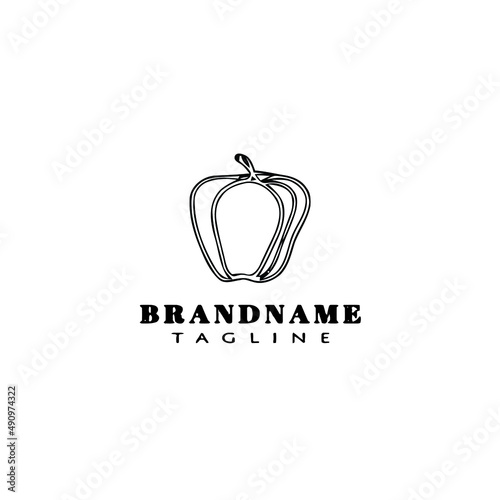 habanero chili logo icon design template black isolated vector
