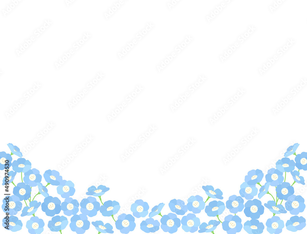 ネモフィラのお花畑をイメージしたイラスト