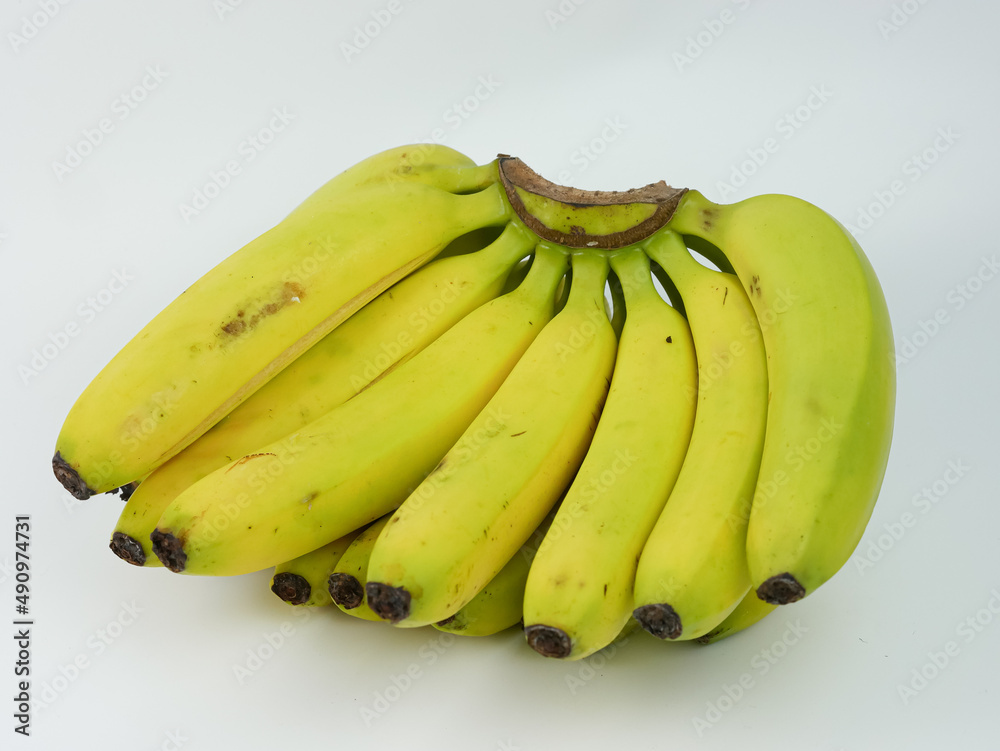 group of bananas isolated on a white background