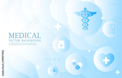 Medical vector blue color gradient wallpaper