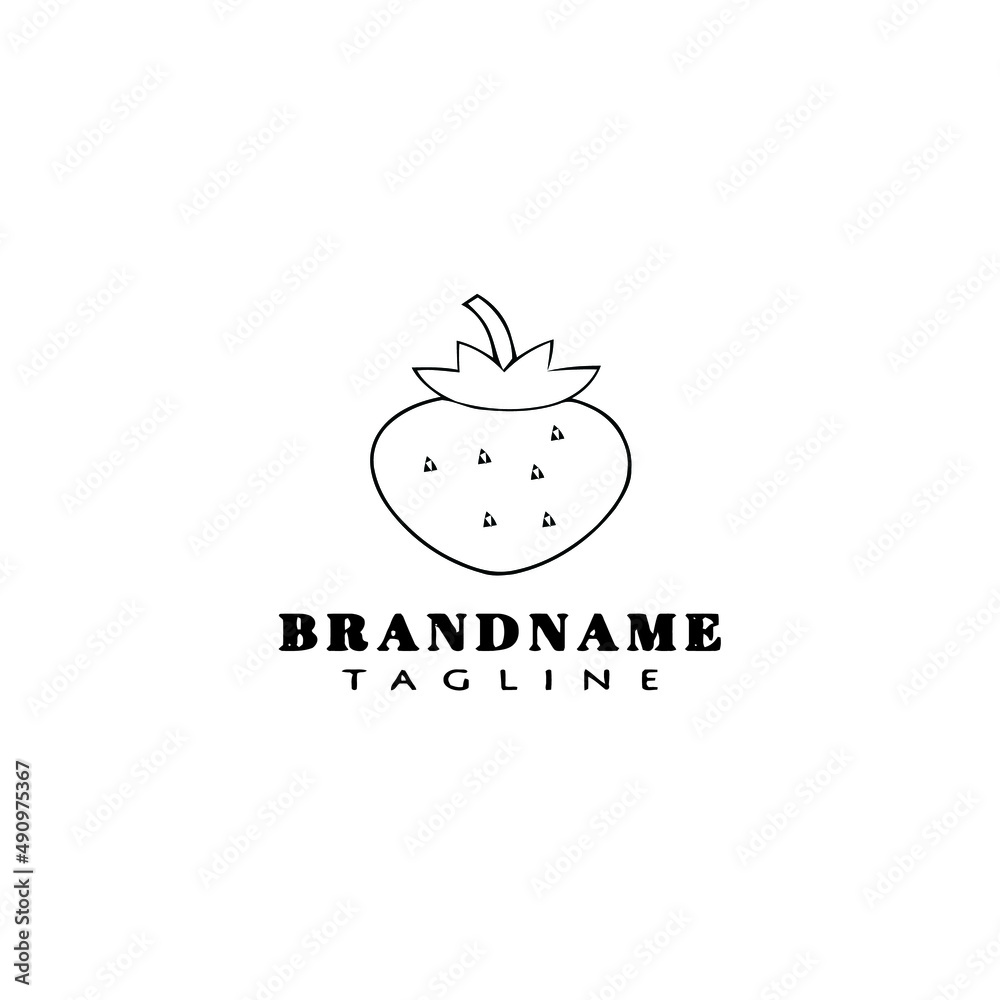 strawberry logo cartoon icon design template vector strawberry logo cartoon icon design template vector