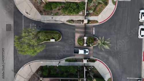 Car entering a gated community
