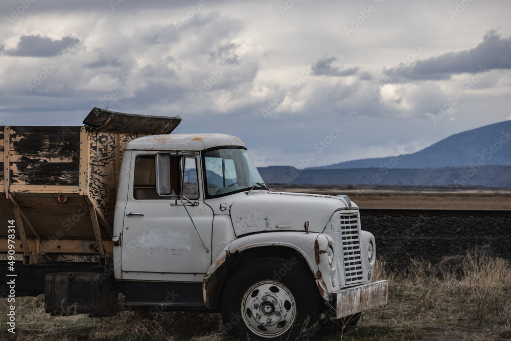 old truck in the desert in northern california 
