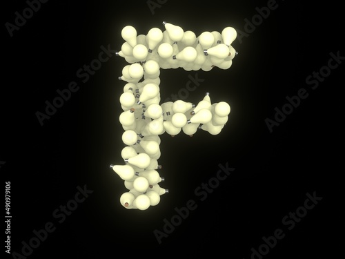 Lightbulb Themed Font Letter F