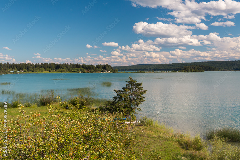 Williams Lake in sunny summer day. British Columbia, Canada Williams Lake in sunny summer day. British Columbia, Canada