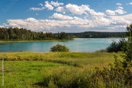 Williams Lake in sunny summer day. British Columbia  Canada