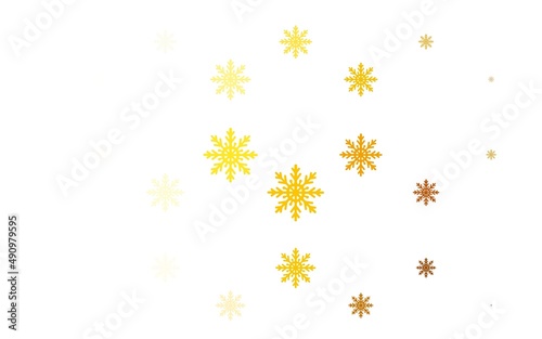 Wallpaper Mural Light Yellow, Orange vector layout with bright snowflakes. Torontodigital.ca