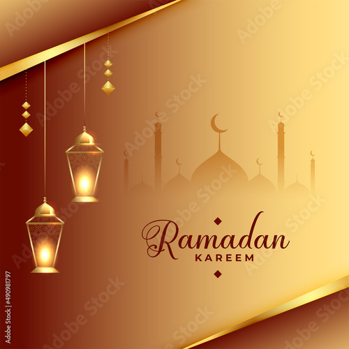 ramadan kareem and eid mubarak festival background design