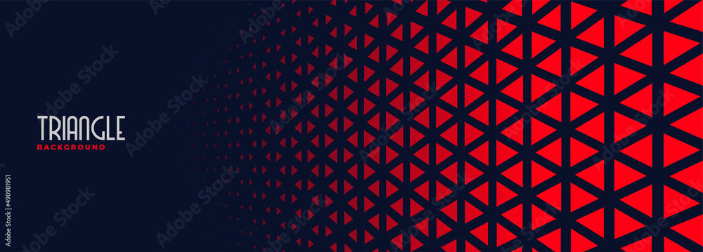 red triangles pattern on black banner