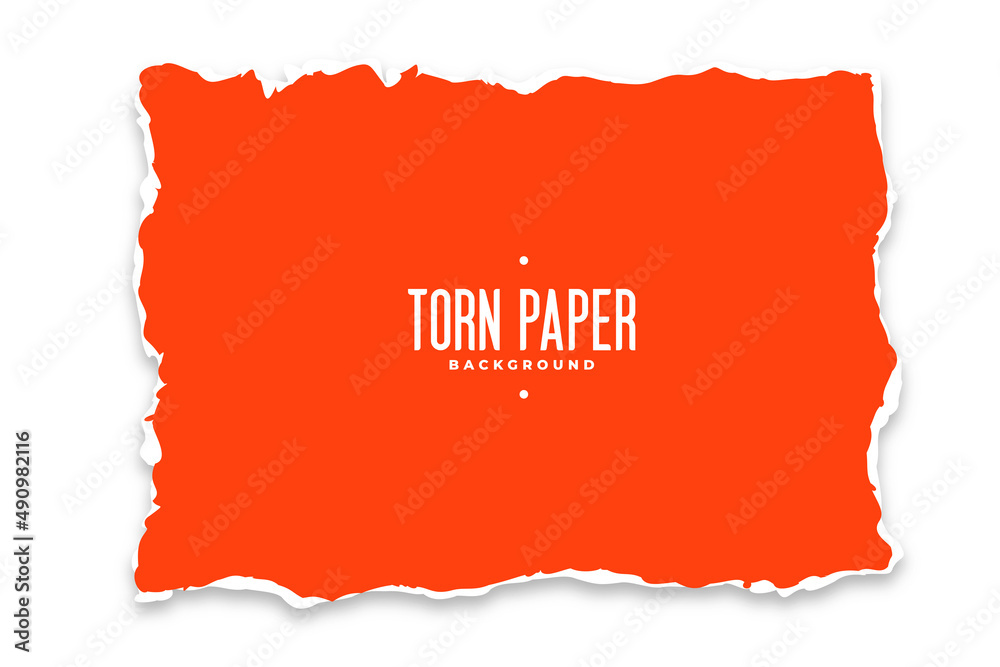 orange red torn paper from all sides