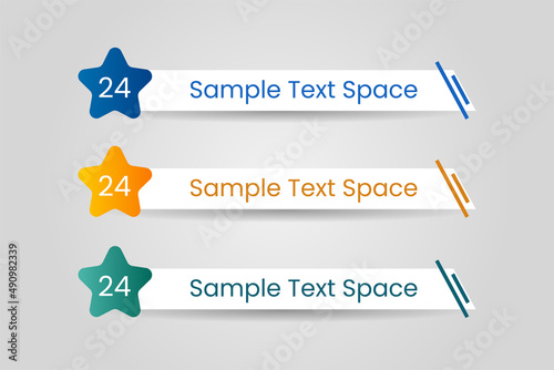 Set of bundle lower third vector design background texture banner template with orange, green and blue shape strip color. Modern broadcast news lower for TV Bars, Sport, Video Channel, Screen, Show.