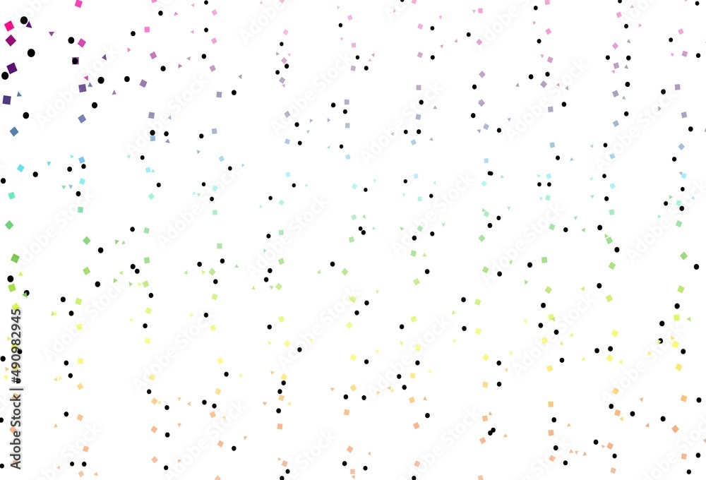 Light Multicolor, Rainbow vector template with crystals, circles, squares.