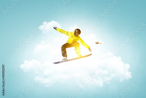 Wallpaper Mural Snowboarder and Alps landscape Torontodigital.ca